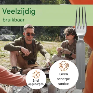 YOZHIQU Campingbestekset RVS 4-delig