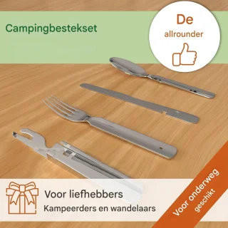 YOZHIQU Campingbestekset RVS 4-delig