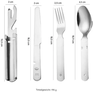 YOZHIQU Campingbestekset RVS 4-delig