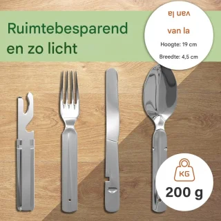YOZHIQU Campingbestekset RVS 4-delig