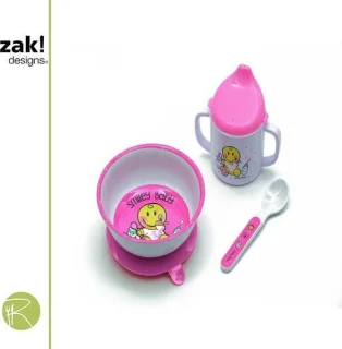 Zak!Designs Smiley Baby Dinerset Roze
