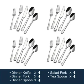 ZILVER Bestekset RVS 60-delig voor 12 personen