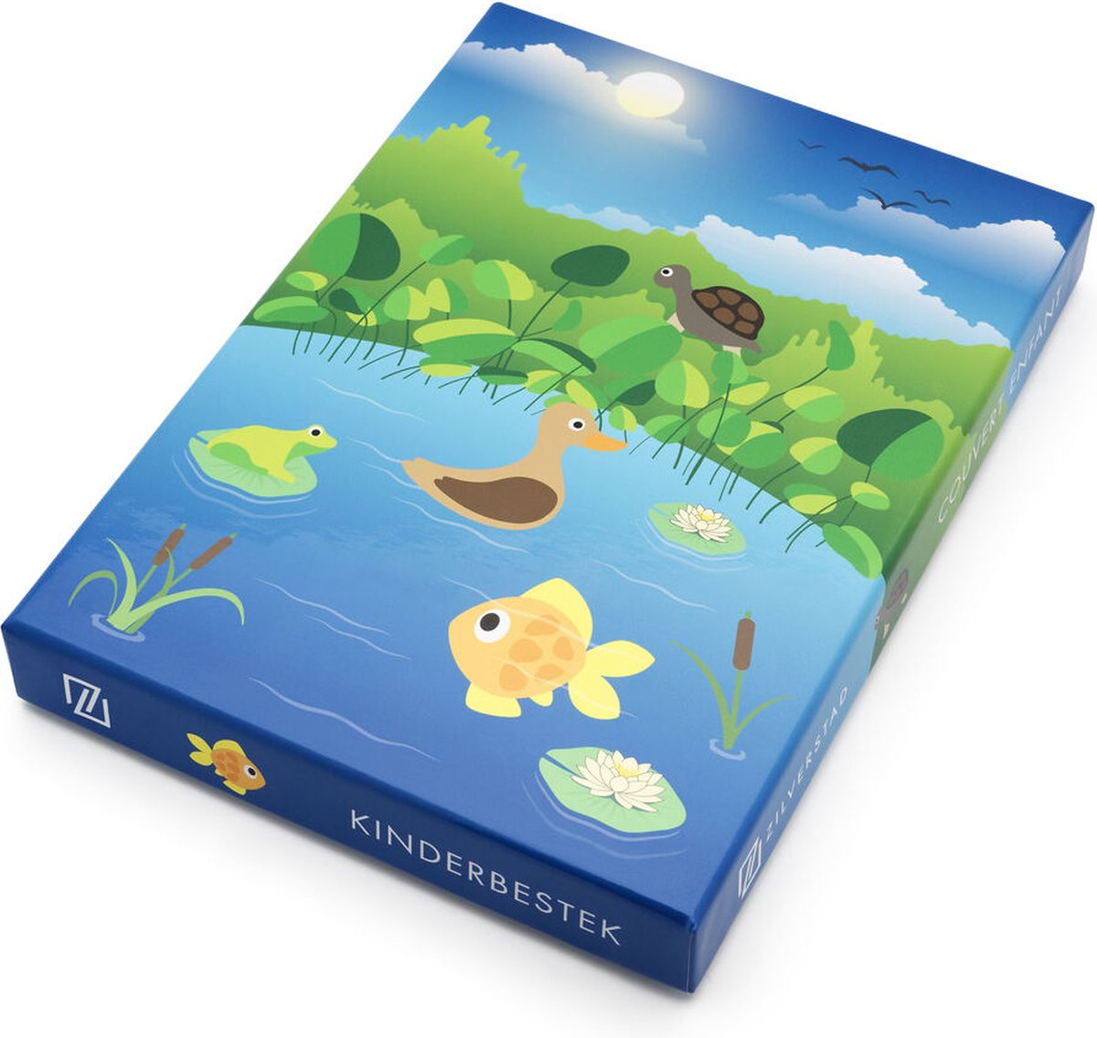 Zilverstad kinderbestek vijverdieren naamgravure