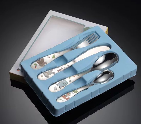 Zilverwerk Kinderbestek Bosdieren 4-delig RVS 18/10 review
