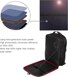 Zonnemacht Rugzak met Speaker en Solar USB Oplader