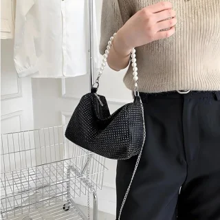 Zwarte dames clutch - avondtas