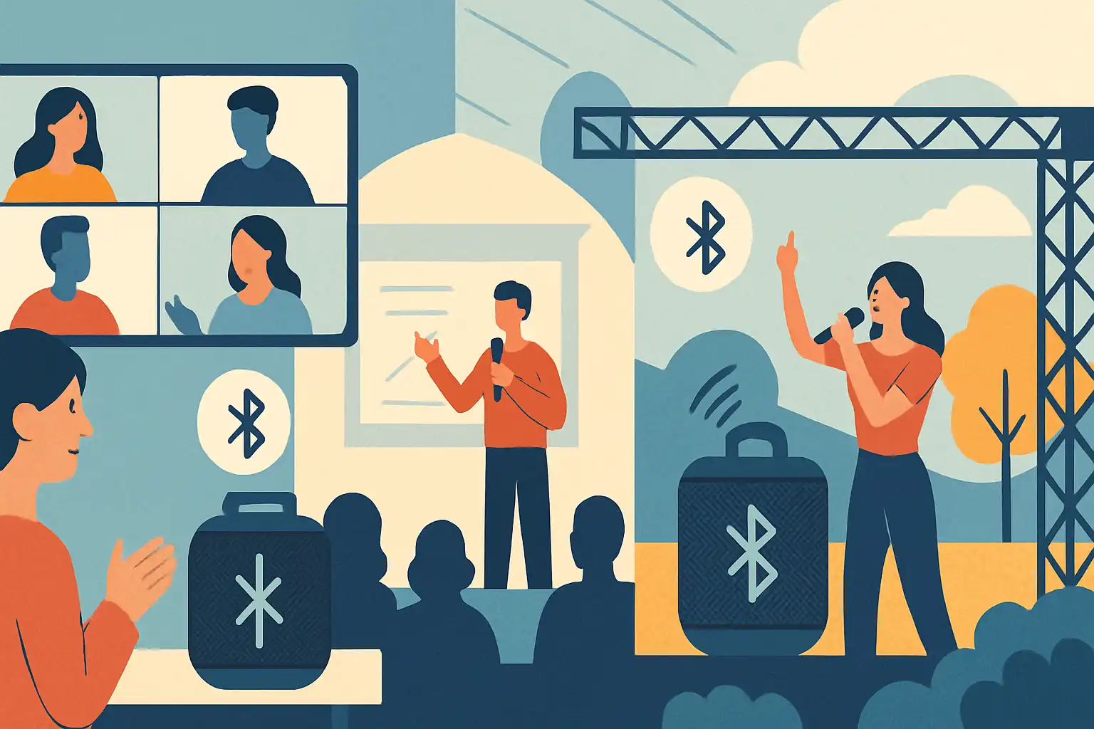 Zo transformeer je hybride evenementen met bluetoothspeakers: van breakoutruimtes tot buitenpodia
