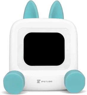 Wedjis Retro Mili-TV – Digitale Klok & Bluetooth Speaker – Smart display – Kunststof – Dimbaar scherm – Sinterklaas cadeautjes – Wit/Blauw