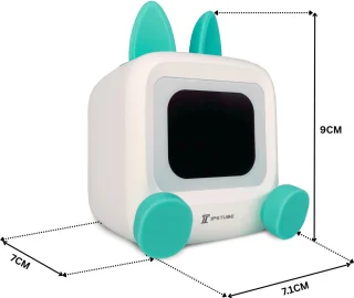 Wedjis Retro Mili-TV – Digitale Klok & Bluetooth Speaker – Smart display – Kunststof – Dimbaar scherm – Sinterklaas cadeautjes – Wit/Blauw