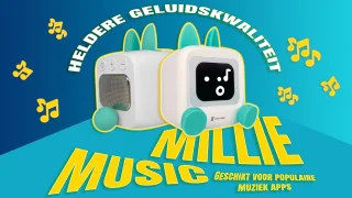 Wedjis Retro Mili-TV – Digitale Klok & Bluetooth Speaker – Smart display – Kunststof – Dimbaar scherm – Sinterklaas cadeautjes – Wit/Blauw