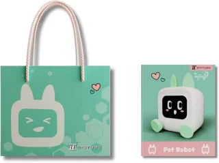 Wedjis Retro Mili-TV – Digitale Klok & Bluetooth Speaker – Smart display – Kunststof – Dimbaar scherm – Sinterklaas cadeautjes – Wit/Blauw