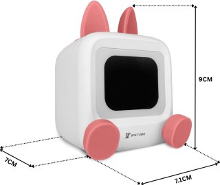 Wat vinden we goed aan de Wedjis Retro Mili-TV – Digitale Klok & Bluetooth Speaker – Smart display – Kunststof – Dimbaar scherm – Cadeau voor vrouwen – Wit/Roze