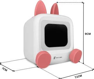 Wedjis Retro Mili-TV – Digitale Klok & Bluetooth Speaker – Smart display – Kunststof – Dimbaar scherm – Cadeau voor vrouwen – Wit/Roze
