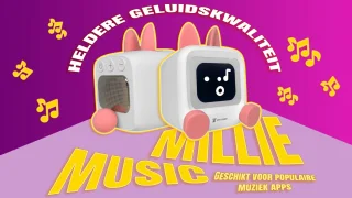 Wedjis Retro Mili-TV – Digitale Klok & Bluetooth Speaker – Smart display – Kunststof – Dimbaar scherm – Cadeau voor vrouwen – Wit/Roze