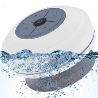 Waterdichte luidspreker met zuignap - Bluetooth-luidspreker - Doucheluidspreker - Draagbaar - Wit