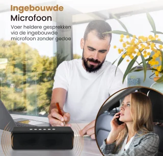 NBY 5510 Krachtige Bluetooth Speaker - 20W Surround Sound Draadloze Luidspreker - 10 Meter Bereik & 8 Uur Draadloos Muziek Afspelen Zonder Opladen - Zwart