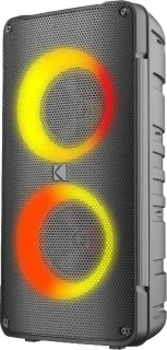 Kodak Enceinte Party Portable PRPS-1775 - Double Woofer 4”, Bluetooth, TWS, USB/TF, Entrée AUX & Micro Karaoké, Effets Lumineux Disco, Batterie 3000mAh, Micro Sans Fil Inclus - Noir