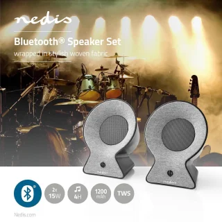 Bluetooth®-Speaker | Batterij speelduur: Tot 4 Uur | Tafelmodel | 30 W | Stereo | Koppelbaar | Grijs / Zwart