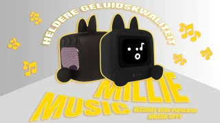 Wedjis Retro Mili-TV – Digitale Klok & Bluetooth Speaker – Smart display – Kunststof – Dimbaar scherm – Gadgets mannen – Zwart