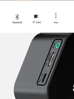 Digitale wekker met bluetooth speaker, radio, spiegel en TF ingang. zwart
