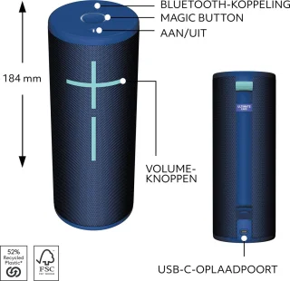 Ultimate Ears BOOM 4 - Draadloze Speaker - Bluetooth - Blue