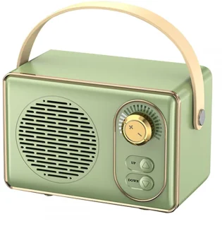 JeiibrZui Retro Bluetooth-Luidspreker - Draagbare Draadloze Stereoluidspreker - Krachtig Geluid 10m Bereik - 1 Stuk - Buitengebruik Groen