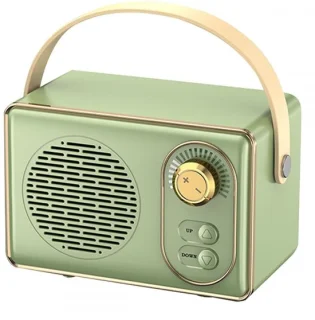 JeiibrZui Retro Bluetooth-Luidspreker - Draagbare Draadloze Stereoluidspreker - Krachtig Geluid 10m Bereik - 1 Stuk - Buitengebruik Groen