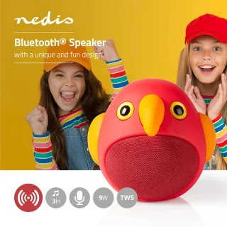Animaticks Perry Parrot Bluetooth Speaker Rood