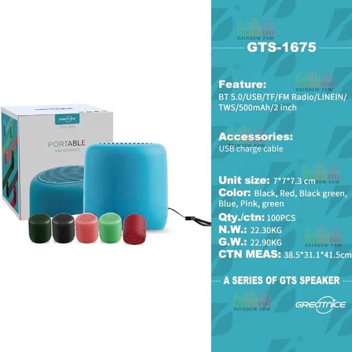 AnyPrice Mini Bluetooth Speaker Zwart