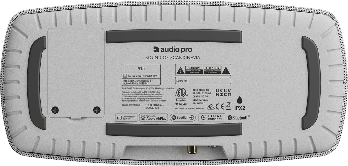 Audio Pro A15 Draagbare Smart Multiroom Luidspreker Lichtgrijs