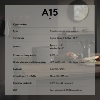 Audio Pro A15 W Draagbare Actieve Luidspreker - Zwart