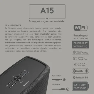 Audio Pro A15 W Draagbare Actieve Luidspreker - Zwart