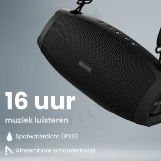 Auronic Boombox Bluetooth Speaker Zwart