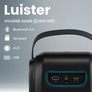 Auronic Partybox Bluetooth Speaker Zwart