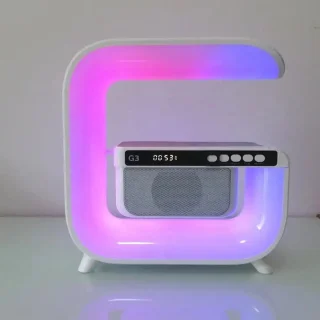 Big G Bluetooth 3-in-1 Speaker, Wekker en LED Bureaulamp Wit