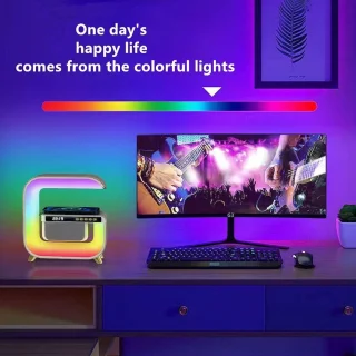 Big G Bluetooth 3-in-1 Speaker, Wekker en LED Bureaulamp Wit