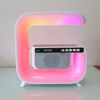 Big G Bluetooth 3-in-1 Speaker, Wekker en LED Bureaulamp Wit