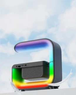 Big G Bluetooth 3-in-1 Speaker, Wekker en LED Bureaulamp Wit