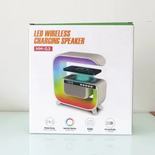 Big G Bluetooth 3-in-1 Speaker, Wekker en LED Bureaulamp Wit