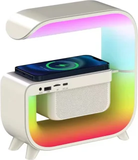 Big G Bluetooth 3-in-1 Speaker, Wekker en LED Bureaulamp Wit