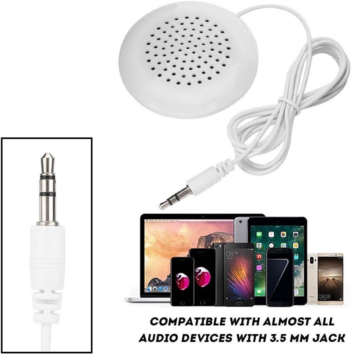 Bluetooth Mini Kussen Speaker Wit 3.5mm