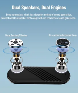 Bluetooth mini-luidspreker met beengeleiding (zwart)