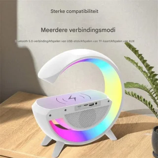 Bluetooth Speaker Draadloos Oplaadbaar RGB Licht Wekker 3000mAh TWS