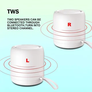 Bluetooth Speaker Draagbaar Wit Met Mini Subwoofer