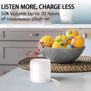 Bluetooth Speaker Draagbaar Wit Met Mini Subwoofer