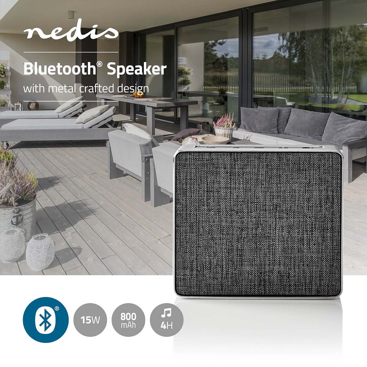 Wat vinden we goed aan de Bluetooth Speaker Grijs 15W Stereo Handheld