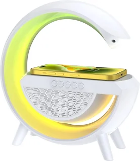 Bluetooth speaker met draadloze telefoonlader en nachtlamp