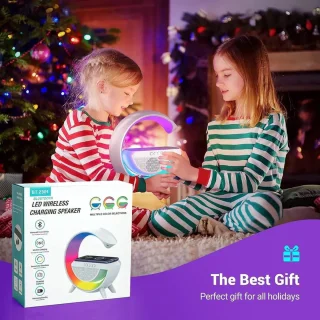 Bluetooth speaker met draadloze telefoonlader en nachtlamp