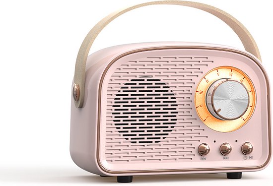 Bluetooth speaker mini draagbaar roze
