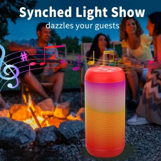 Bluetooth Speaker Rood Draadloos 18u RGB Licht USB AUX TF Bluetooth 5.3